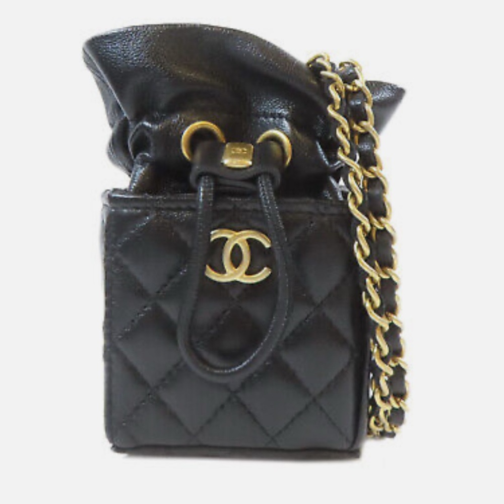 CHANEL Mini Chain Shoulder Bag -Lambskin Leather